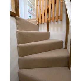 Wool stair carpet neutral