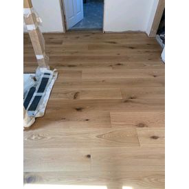 engineered wood flooring install work in progress