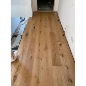 engineered wood flooring install work in progress
