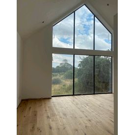 Completed wood flooring bedroom