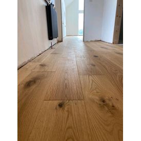 completed wood flooring landing