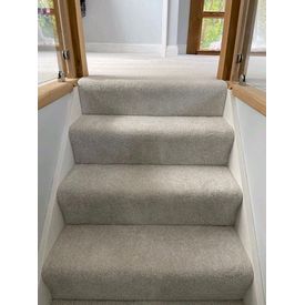 Grey stair carpet