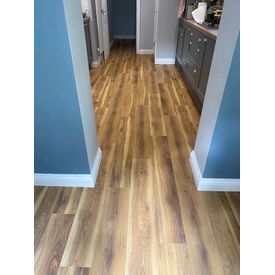 Amtico Spacia Canopy Oak fitted to galley kitchen