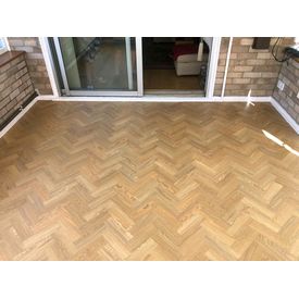 Amtico Spacia Pale Ash parquet fitted in conservatory