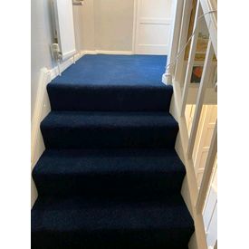 Navy Blue Stair Heavy Domestic Carpet 