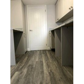 grey wood effect flooring utility room