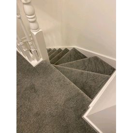 Grey stair carpet