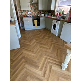 Amtico Honey Oak Parquet fitted in Kitchen