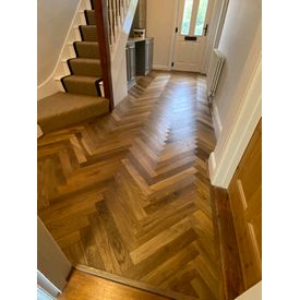 Smoked Oak parquet fitted in Hallway